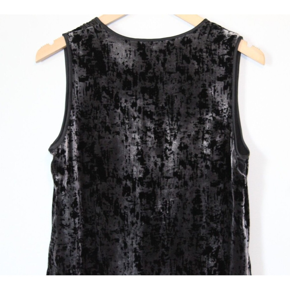 Eileen Fisher Sleeveless Crushed Velvet Dress Black Grunge Witchy Whimsigoth XS - Picture 9 of 12